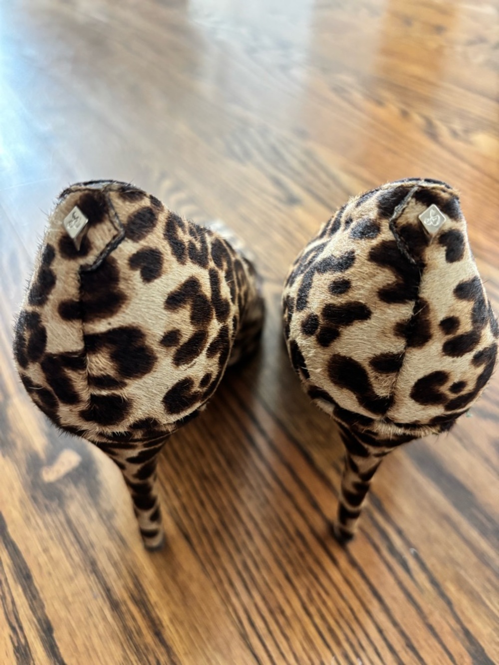 Sam Edelman Leopard Print Pointed Pumps - Brown/Black - Picture 2 of 5